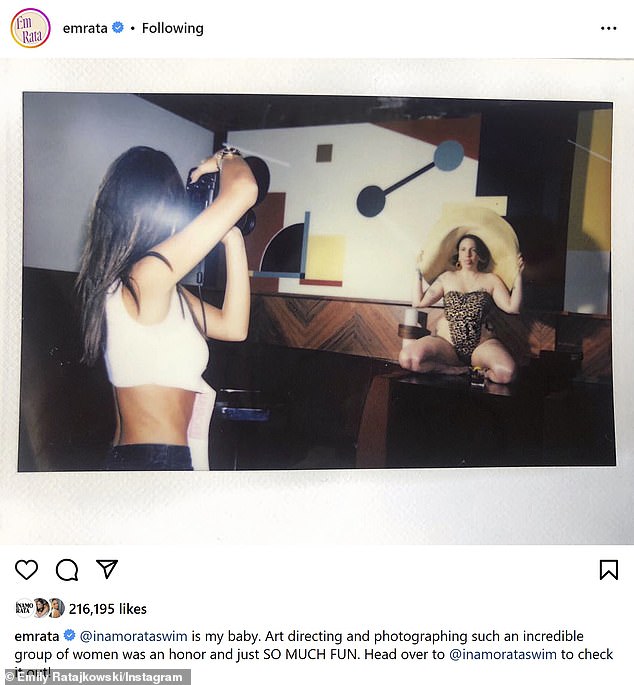 The 38-year-old showrunner (R) famously modeled for the Inamorata co-founder's nine-year-old bikini brand in 2018, but she and Kat Mendenhall haven't released a new collection since June