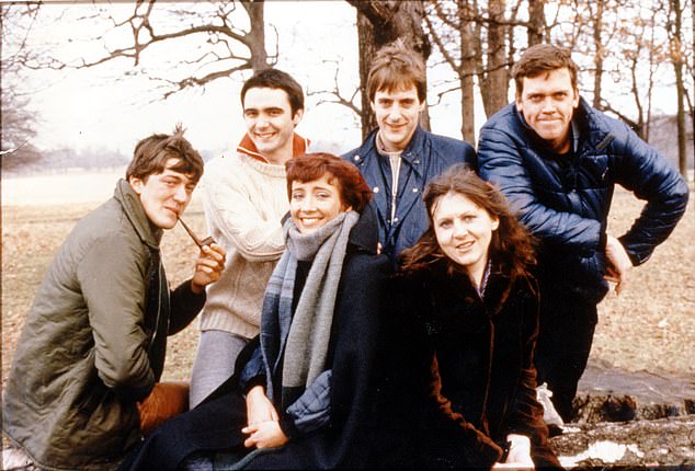 Mr Slattery, second from left, with members of the 1981 Cambridge University Footlights Revue including Stephen Fry, Emma Thompson, Paul Shearer, Penny Dwyer and Hugh Laurie (left to right)