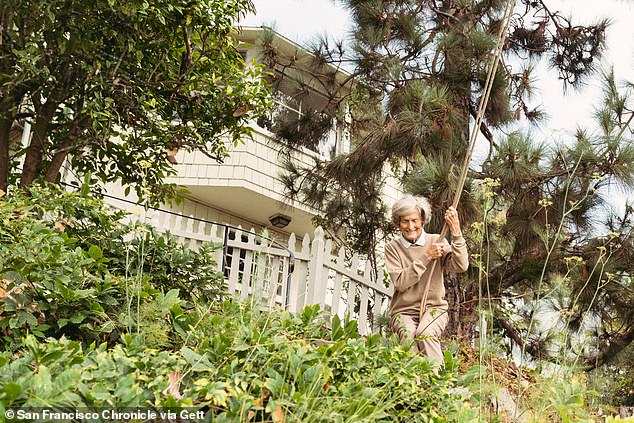 Ann Kerr, professor, Fulbright Enrichment Program Coordinator and mother of Steve Kerr, poses for a portrait on her children's old rope swing at her home in the Pacific Palisades in October