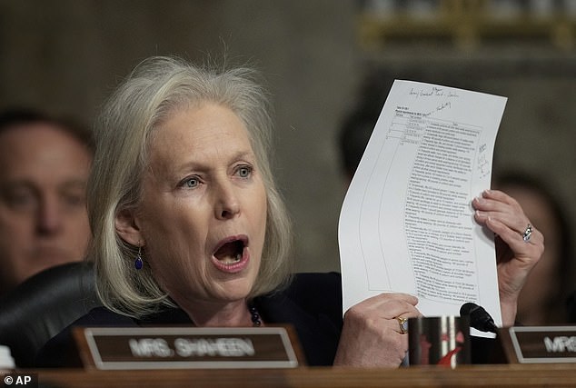 Sen. Kirsten Gillibrand, D-N.Y., speaks during the Senate Armed Services Committee confirmation hearing for Pete Hegseth