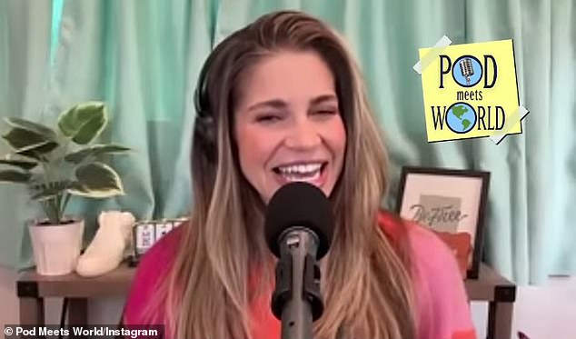 Danielle explained to her Pod Meets World co-hosts Rider Strong and Will Friedle that her breasts are literally burned with a 