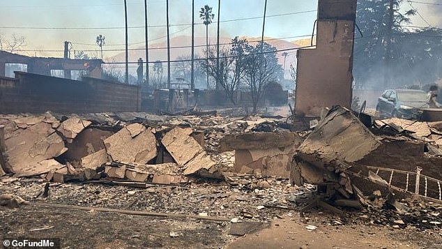 Ruffin said he was left heartbroken after the home his father first bought in 1972 (pictured) in a red-lined area of ​​Altadena, California, was lost this week to the Eaton Fire.