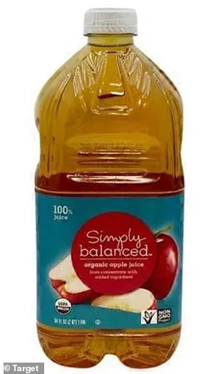 A cup of 'organic' apple juice from Target contains almost a day's worth of sugar at 25 grams