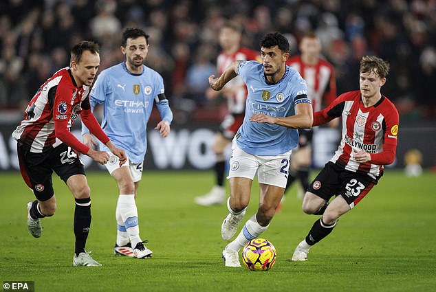 Guardiola's team visited Brentford in West London on Tuesday evening for the Premier League match