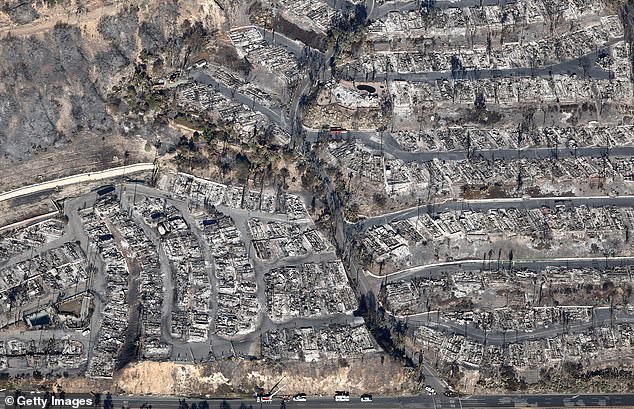 The devastation in Southern California began to unfold last Tuesday when a combination of heavy winds and lack of rain created the perfect conditions for a wildfire in the Pacific Palisades; the damage from the Palisades Fire above