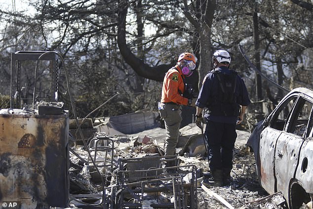 Search and rescue workers are digging through the rubble left behind by the Eaton Fire