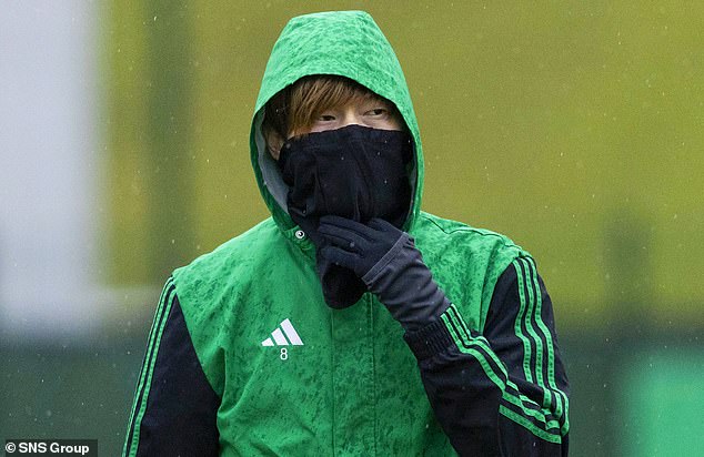 Kyogo is keeping a low profile during training in Lennoxtown this week