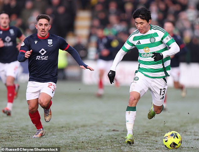 Yang in action for Celtic in the 4-1 win over Ross County on Sunday