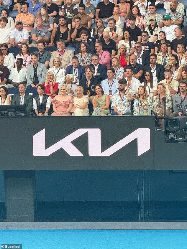 Pictured: The best seats in the house, located in section one of Rod Laver Stadium, directly behind the baseline. Rumor has it that TV cameras are told not to film part of this area because it contains super rich VIPs who are not widely known to the public