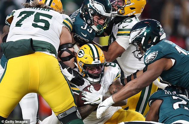 Footage of his foul-mouthed tirade was shared online as the Eagles cruised to a 22-10 victory over the Packers at Lincoln Financial Field on Sunday.