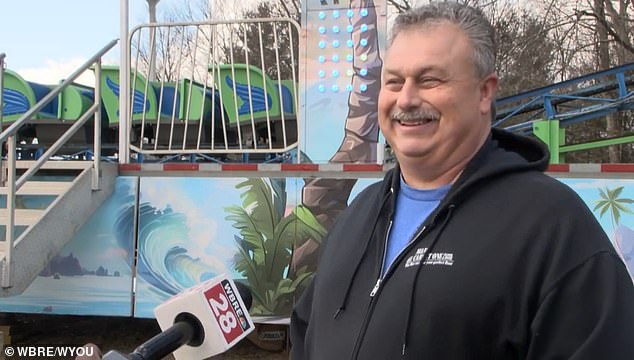 Michael Chorba (pictured), 60, renovated an old roller coaster on his Berwick property, but preserving the ride has been a journey full of twists and turns as local officials claim the backyard roller coaster violates local zoning laws