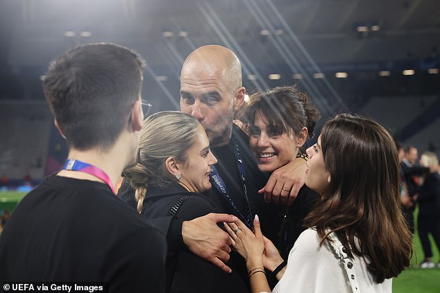 Guardiola and Serra share three children: Maria, 24, Marius, 22, and Valentina, 15 (right)