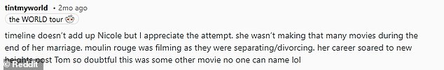 But she couldn't specify which movie she was filming at the time and fans have put their detective skills to work trying to track it down - with no success.