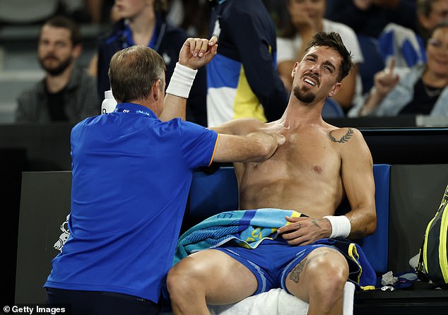 The Australian star was defeated in a five-set marathon by Britain's Jack Draper and was treated for a chest problem during the match.