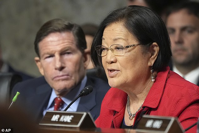 Senator Hirono (pictured) concocted a fantastic scenario that no sane person would find plausible, ludicrously accusing Hegseth of plotting to invade Greenland and retake the Panama Canal by force.