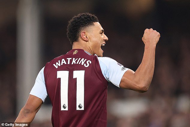 Watkins roars with joy as he celebrates his ninth goal of the season in all competitions