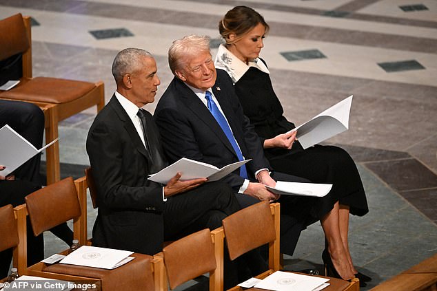 Obama and Trump chatted at Jimmy Carter's funeral in Washington last week