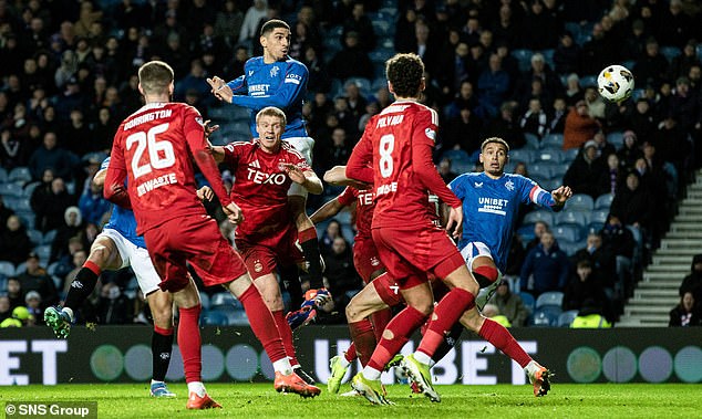 Leon Balogun heads in the second goal in the final phase of the match