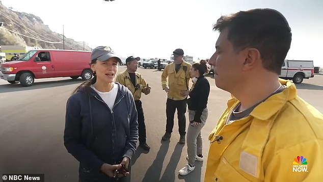 Part of Garner's NBC interview was shown at the beginning of the clip, as she talked about seeing the devastation and briefly talked about how a friend of hers had died.