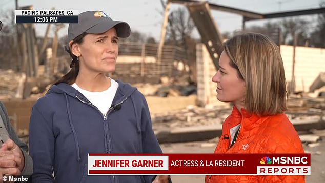 The star was also visibly on the verge of tears as she opened up about the devastating LA fires in the Pacific Palisades last Friday