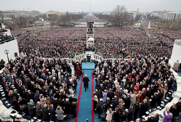 Trump's inauguration will take place on January 20. Pictured: Trump during his last inauguration in 2017