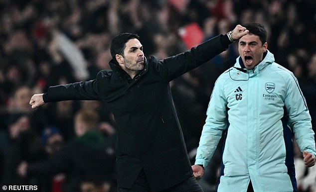 Mikel Arteta's team moved to within three points of Premier League leaders Liverpool after the result