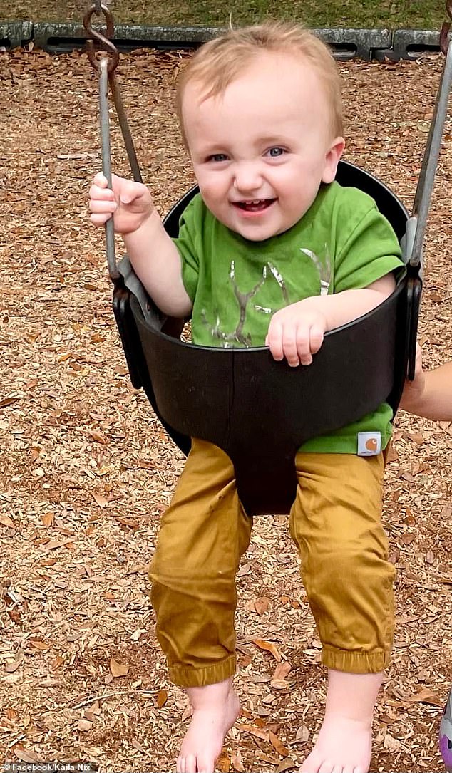 Uriel's death occurred just months after Kaila's 16-month-old son, Ezra Schock (pictured), drowned while in Tracey's care.