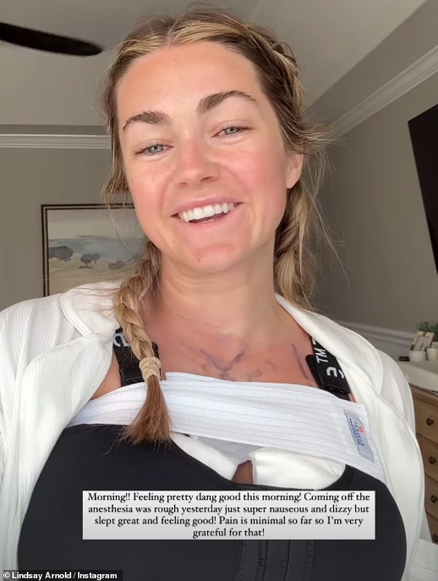 On Wednesday, the day after surgery, she posted a clear-eyed selfie video and declared that she was 