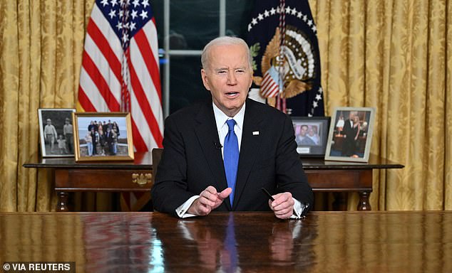 Biden used his latest message to Americans from behind the Resolute Desk in the Oval Office to warn the country about 'some things that are of great concern to me'