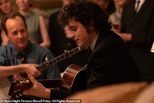 Chalamet plays folk singer Bob Dylan in the biopic, which hits cinemas in Britain on Friday, January 17.