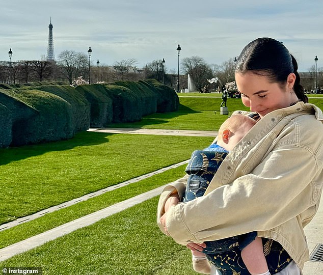 Baby name critics have since taken to social media to share their thoughts on the ordeal because Paquette was so surprised to see how many people felt like she did something that really went too far. Pictured: Jessie Paquette and her son Pierce in Paris, France