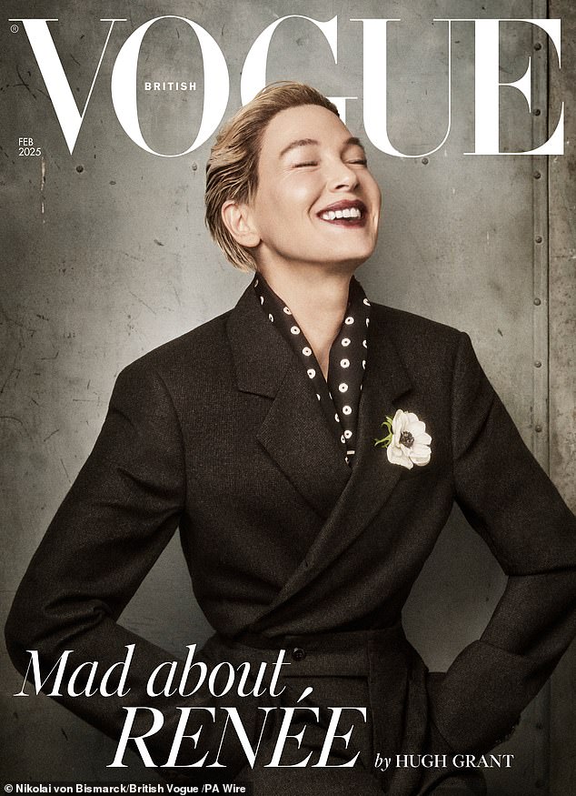 The 55-year-old award-winning actress chatted with Bridget Jones's Diary co-star Hugh Grant for the new issue of British Vogue