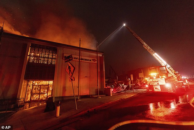 A Bank of America was burned as the Eaton Fire swept through Altadena