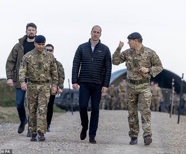 Prince William sincerely apologized for the change in plan (seen during a visit to the British Armed Forces in Rzeszow, Poland in March 2023)