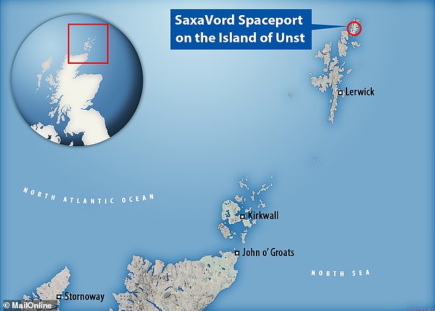 A map shows SaxaVord on the island of Unst, at the northern tip of the Shetland Islands