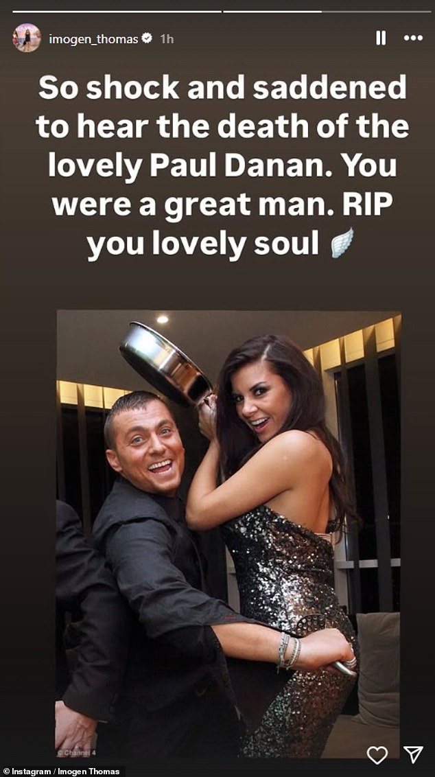 Imogen Thomas was another Big Brother star to pay tribute to Paul, as she shared a sweet photo of them together and called him a 'lovely man'