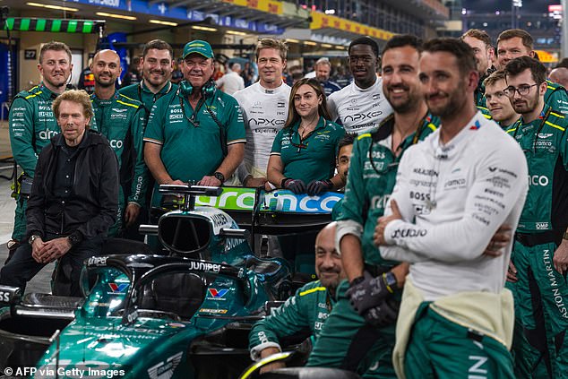 Aston Martin (general team pictured above with Brad Pitt) has been in informal contact with the Verstappen camp, but mainly about their endurance racing program