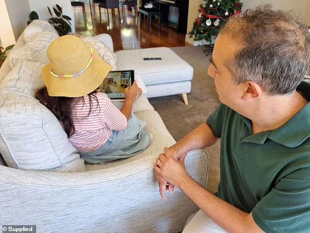 Oren (pictured with his daughter) started limiting his 10-year-old's screen time after noticing it had a noticeable effect on her health and behavior