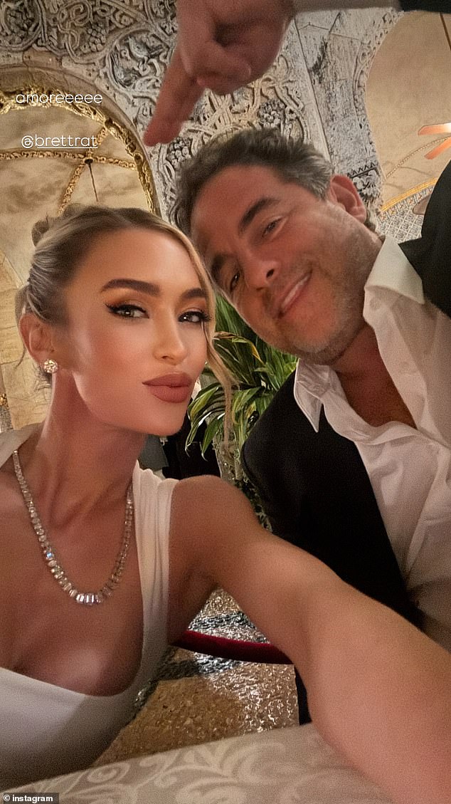 The 57-year-old billionaire had his new girlfriend Renee Elizabeth Blythewood by his side during dinner at Mar-a-Lago, Donald Trump's Palm Beach Home. Also pictured: Brett Ratner