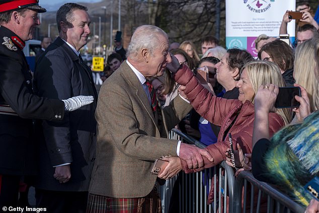 Another woman seemed very excited to see King Charles in Scotland on Thursday