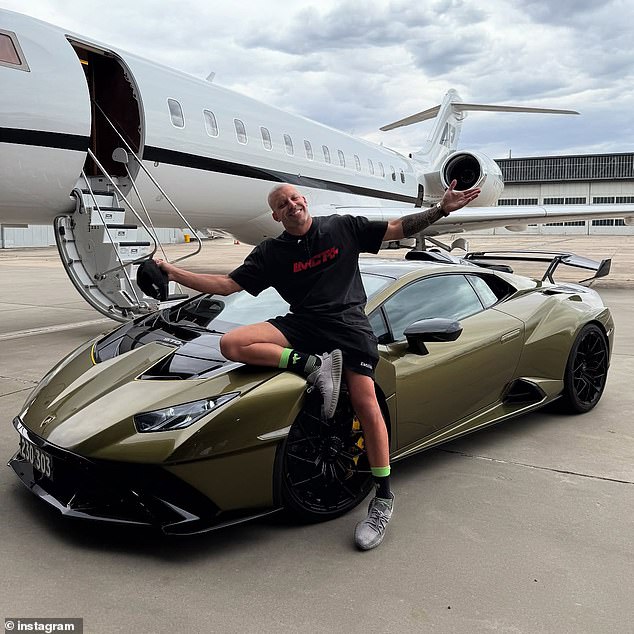 The billionaire businessman, 35, revealed his shaved head in a series of photos shared to Instagram on Sunday (pictured)