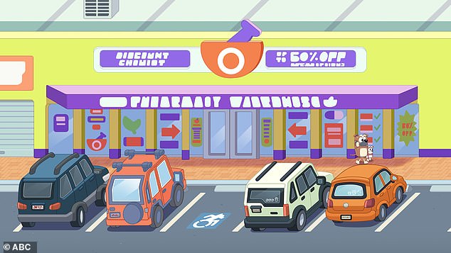 The episode sees Bluey and Bingo having fun playing with the CCTV cameras in a store called Pharmacy Warehouse