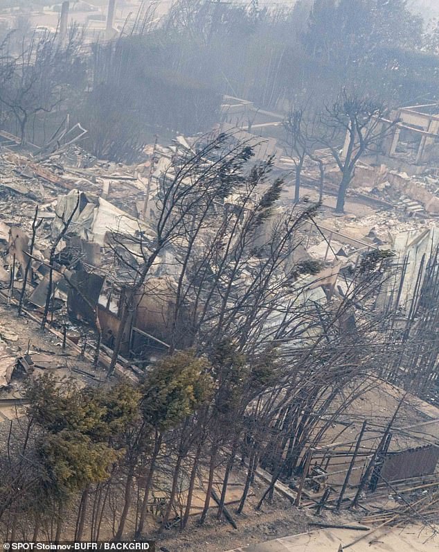 Every wall of the enormous building was reduced to ashes as it was difficult to make out the basic structure of the home