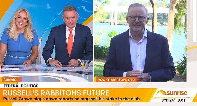 Sunrise host Michael Usher confronted Albanians with grim economic realities, including rising energy costs, as new polls show Labor backing Coalition