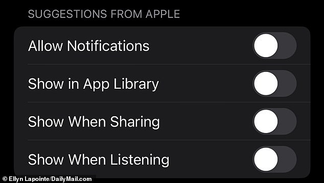 These settings allow Siri to make suggestions for what you want to do next based on your routines or the way you use apps. Turn them off to extend battery life