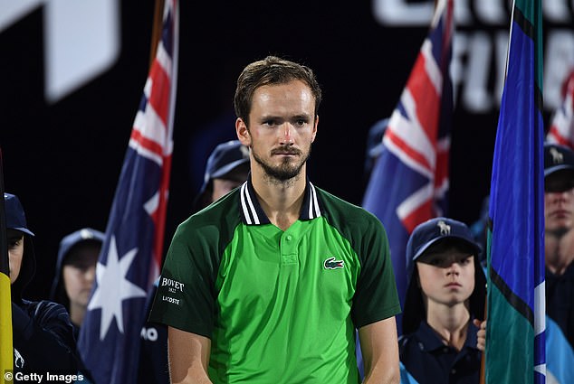 Barty believes Daniil Medvedev will claim the men's singles title at the Australian Open after losing last year's final in heartbreaking fashion after winning the first two sets (pictured)