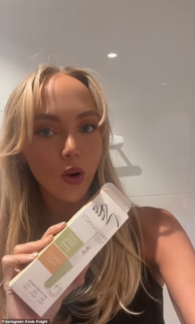 The OnlyFans model, dubbed 'Australia's most sexually active woman, shared an Instagram video on Tuesday as she took a test on Christmas Eve after 'vomiting for three days straight'