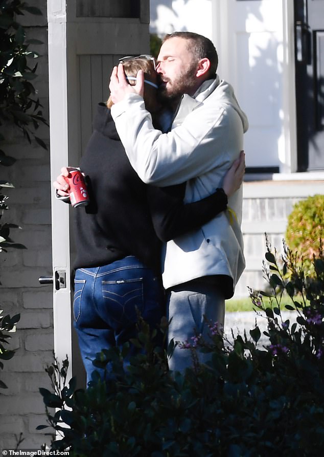 Ben Affleck, 52, was seen tenderly embracing his eldest child outside his home in the Brentwood neighborhood of Los Angeles on Saturday