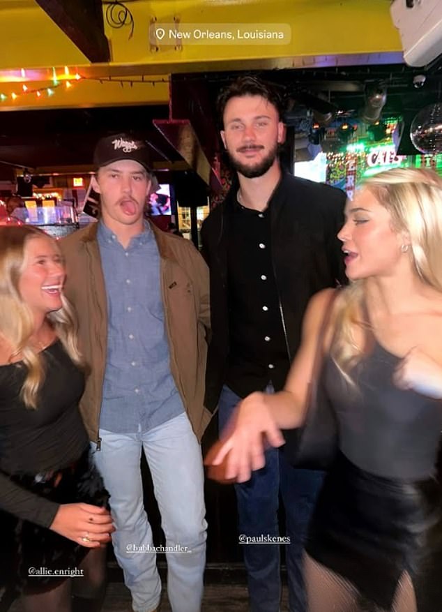 Just a day ago, Dunne (right) revealed that she and her boyfriend Paul Skenes (second from right) were in New Orleans with some friends the night of the Bourbon Street terrorist attack