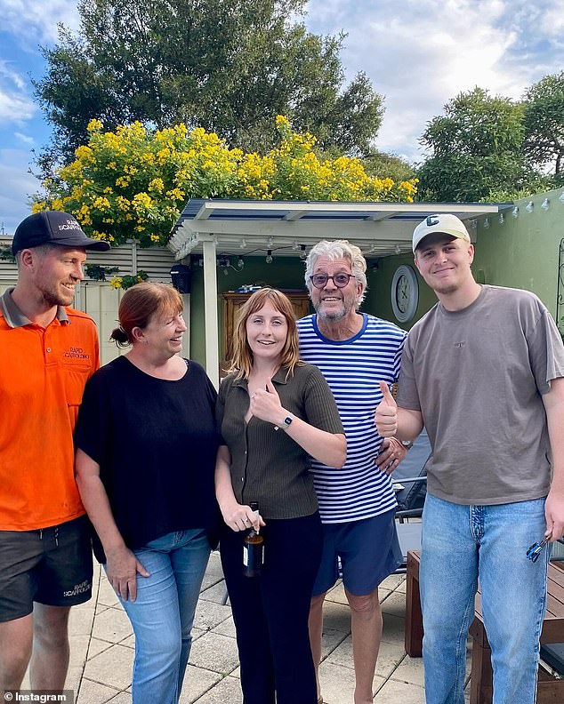 TikTok star Sopha Dopha's boyfriend Simon (right) pictured with his parents and siblings